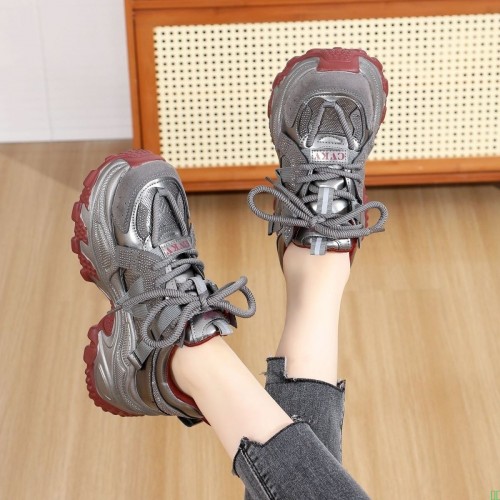 真皮厚底增高老爹鞋女2026年春季新款时尚舒适百搭通勤休闲运动鞋