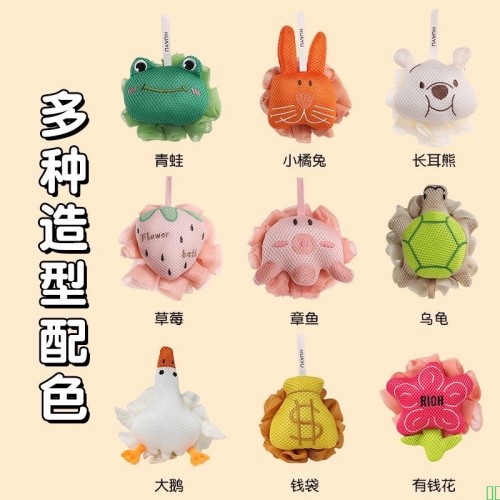 新款有钱花儿童沐浴球卡通可爱柔软起泡宝宝耐用婴儿沐浴球婴幼儿