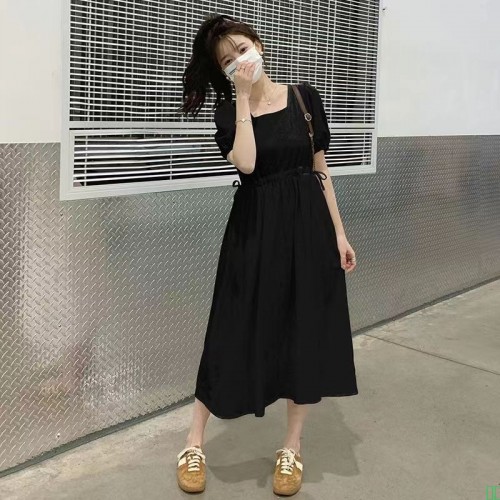 时尚牛仔套装女夏季新款设计感高端显瘦黑色长裙小个子两件套