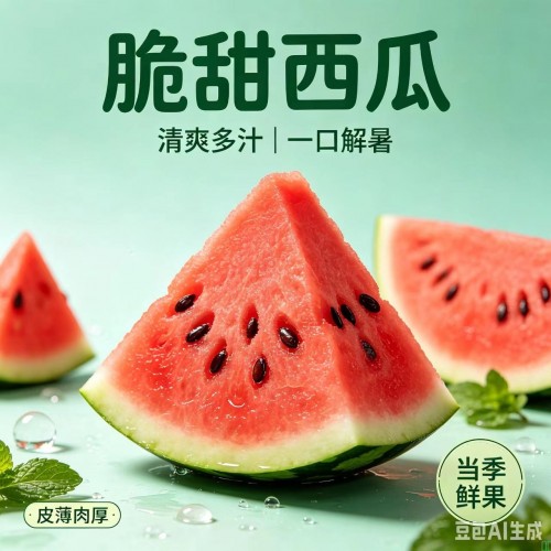 脆甜西瓜当季新鲜水果清爽多汁现摘红心西瓜整箱批发