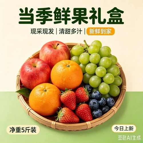 当季鲜果礼盒 5斤装 现采现发 新鲜水果组合 家庭分享装