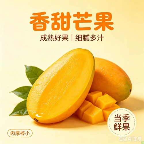 新鲜芒果现摘当季热带水果香甜多汁肉厚核小整箱包邮