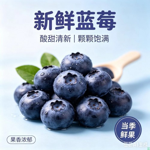 新鲜蓝莓现摘鲜果当季浆果颗颗带果粉酸甜爽口盒装包邮